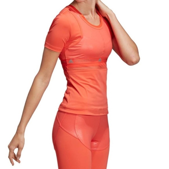Adidas x Stella McCartney Sz XS Athletic Running Tee Coral EUC - Picture 11 of 11